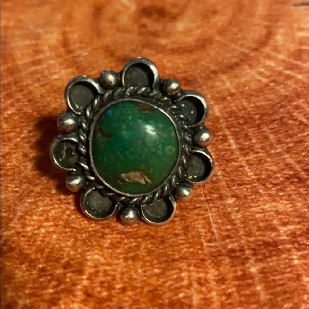BoHo green turquoise ring size 6